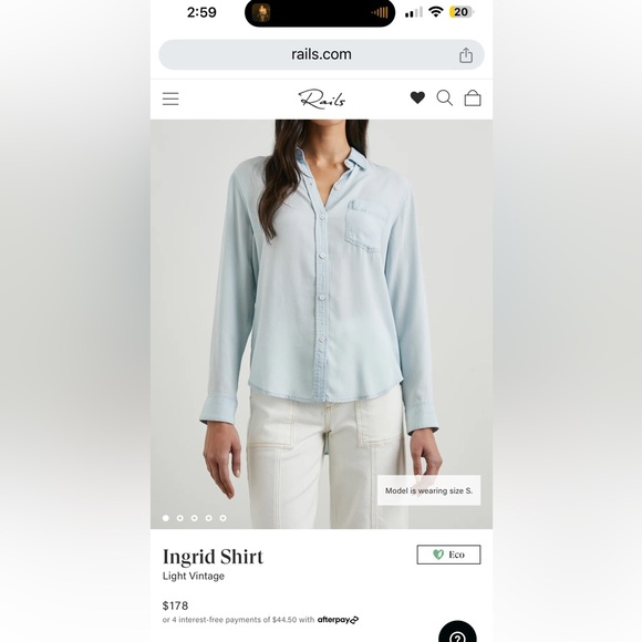 Rails blouse light wash new without tags - Picture 1 of 2